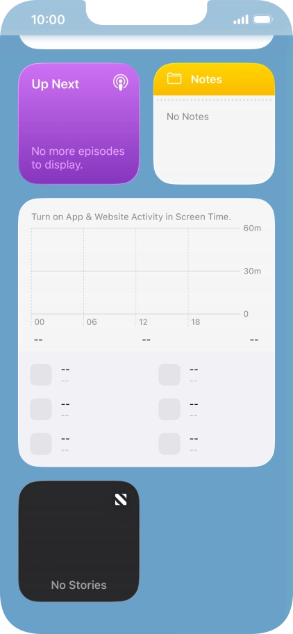Press and hold the required widget until a pop-up menu is displayed. Press and hold the required widget until a pop-up menu is displayed.