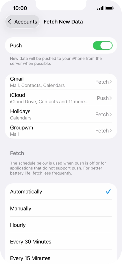 Press the indicator next to 