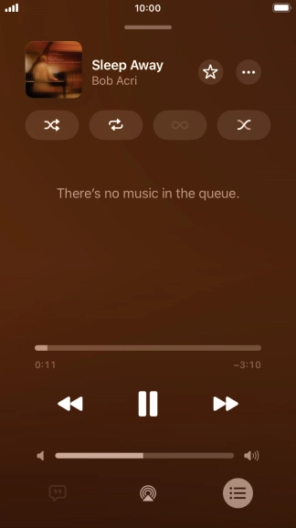 Press the shuffle icon to turn the function on or off.