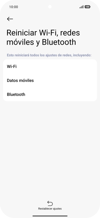 Pulsa Restablecer ajustes.