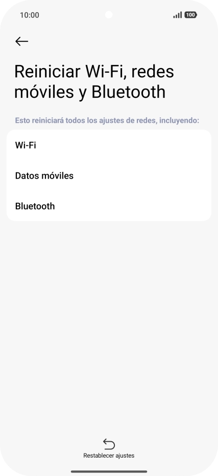 Pulsa Restablecer ajustes.