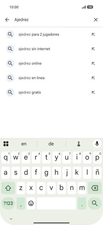 Introduce el nombre del tema o de la app y pulsa el icono de búsqueda.