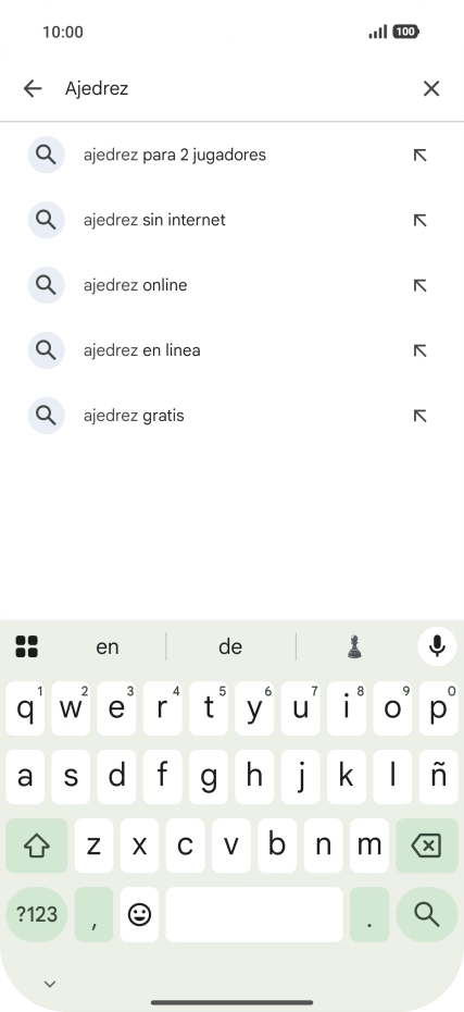 Introduce el nombre del tema o de la app y pulsa el icono de búsqueda.