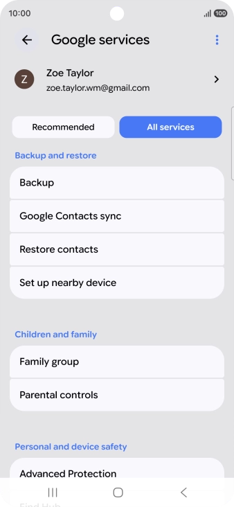 Press Backup.