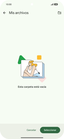 Si deseas crear una nueva carpeta, pulsa el icono de nueva carpeta y sigue las indicaciones de la pantalla para crearla.