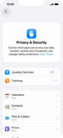 Press Location Services.