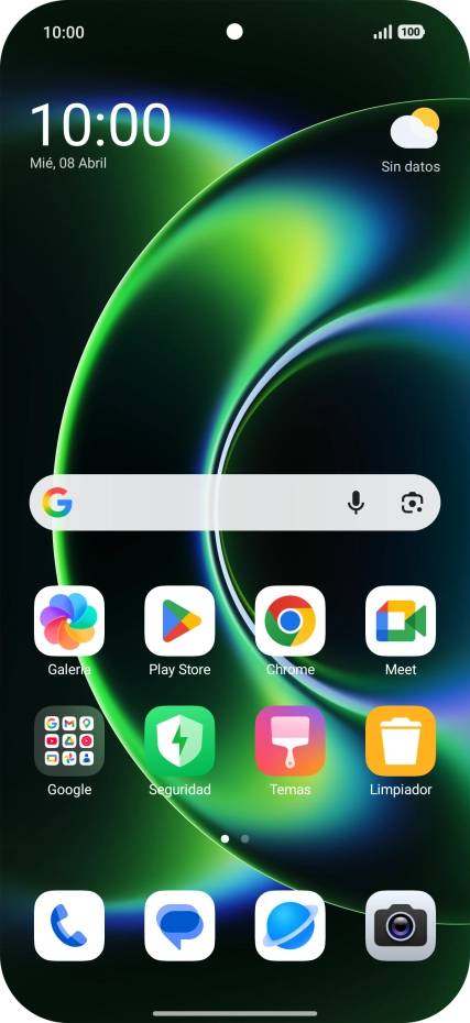 Desliza el dedo hacia abajo desde la parte superior derecha de la pantalla.