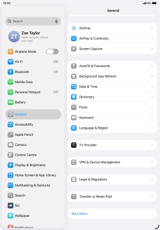 Press Language & Region.