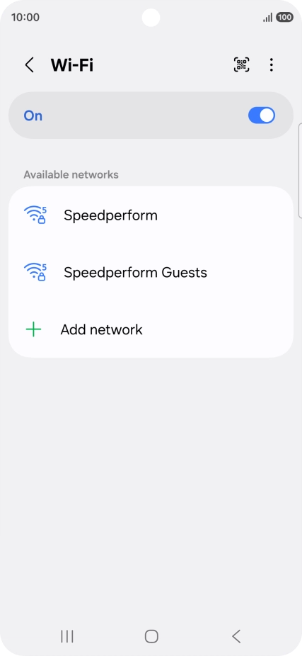 Press the required Wi-Fi network.