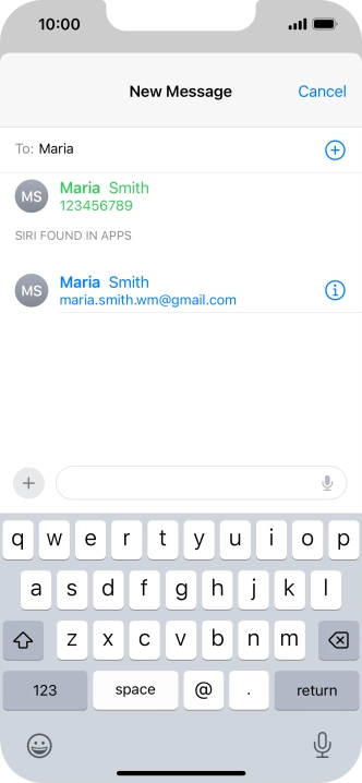 Press the required contact.