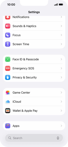 Press Face ID & Passcode.