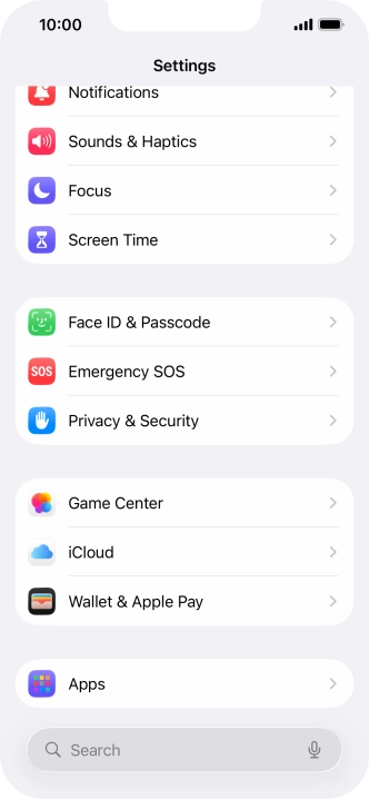 Press Face ID & Passcode.