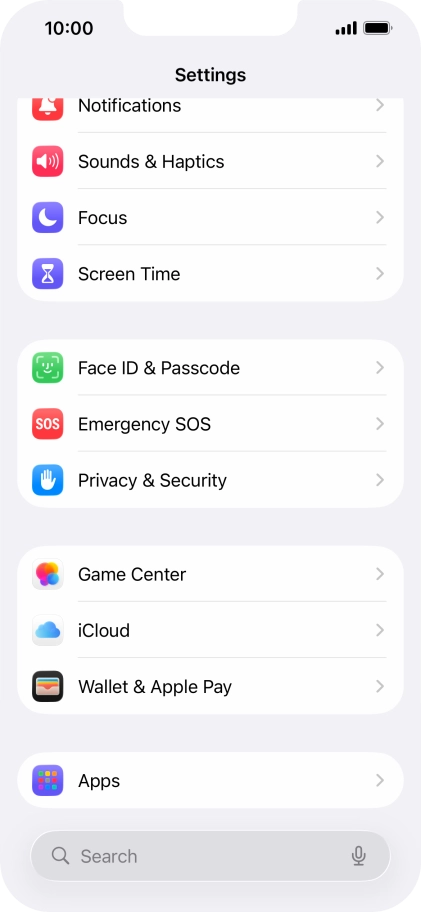 Press Face ID & Passcode.