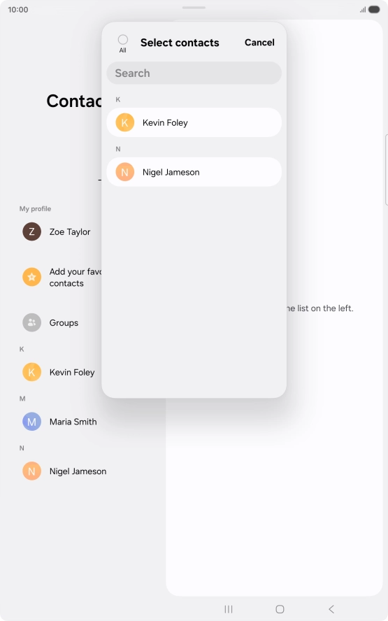 Press the field above 