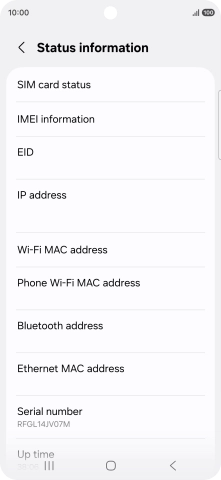 Your phone's EID number is displayed below EID.