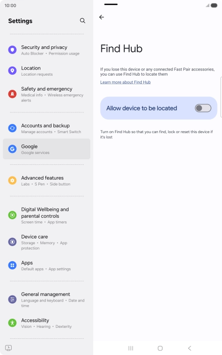 Press the indicator next to 
