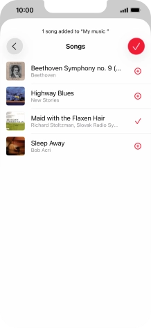 Press the confirm icon.