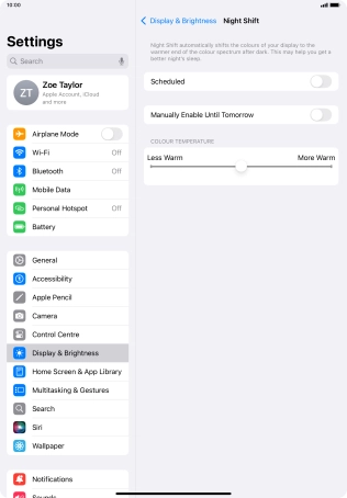 Press the indicator next to 