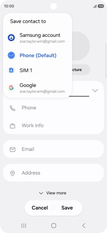 Press the required Google account.