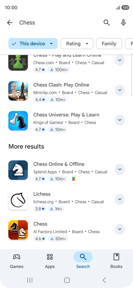 Press the required app.