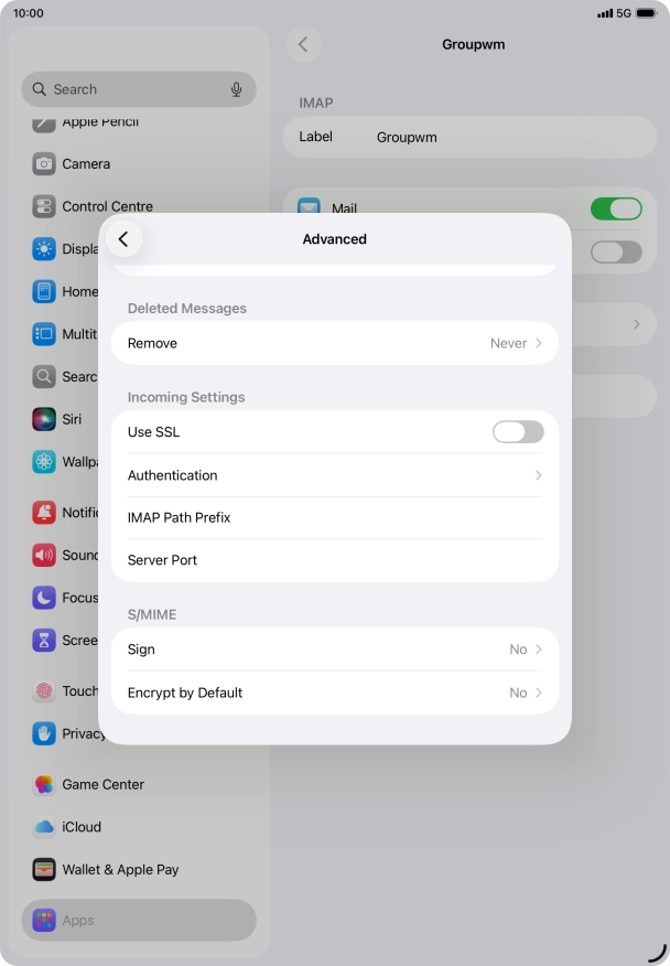 Press the indicator next to 