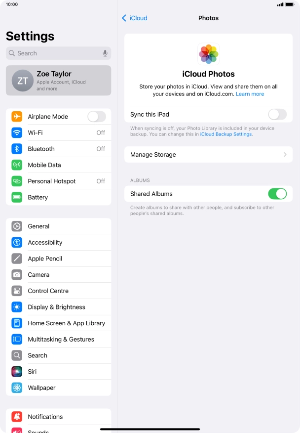 Press the indicator next to 