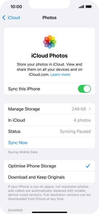 Press the indicator next to 
