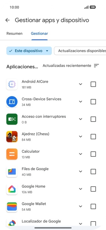 Pulsa la app deseada.
