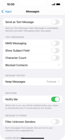 Press the indicator next to 