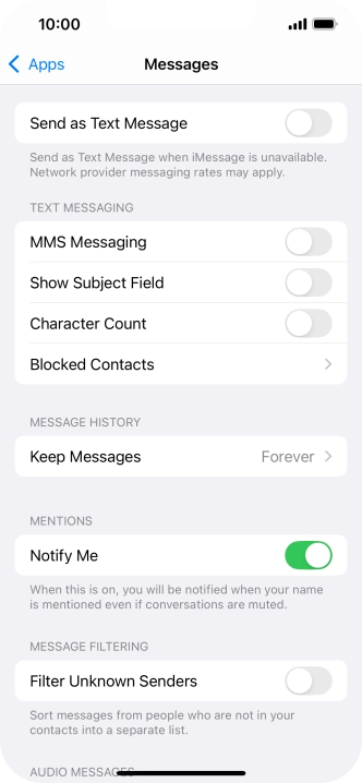 Press the indicator next to 