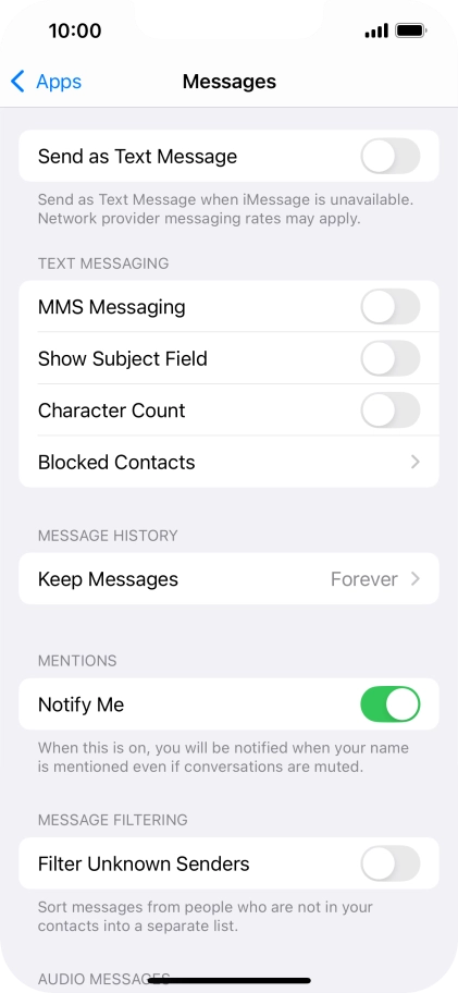 Press the indicator next to 