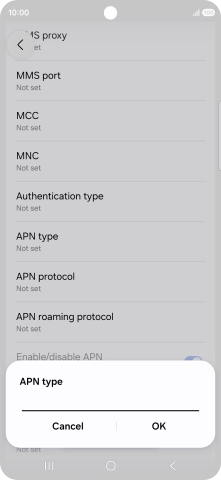 Key in default and press OK.