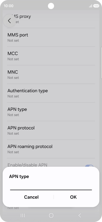 Key in default and press OK.