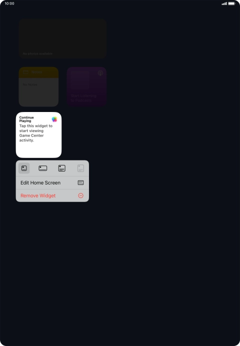 Press Remove Widget. Press Remove Widget.