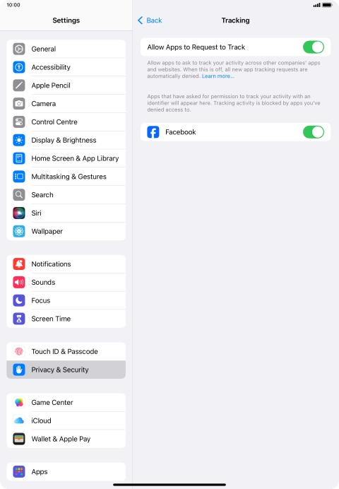 Press the indicator next to 
