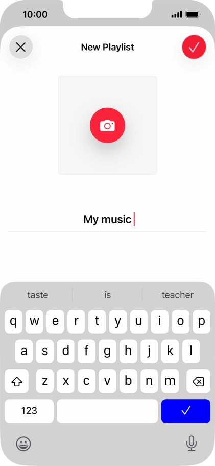 Press the confirm icon.