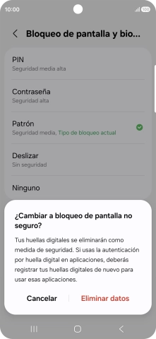 Pulsa Eliminar datos.