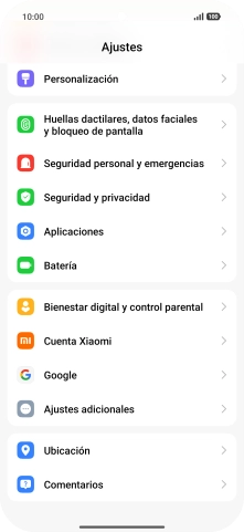 Pulsa Ajustes adicionales.