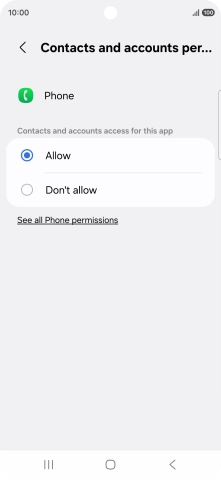 Press the required setting.