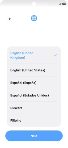 Press the required language.