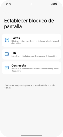 Pulsa el código de seguridad deseado.