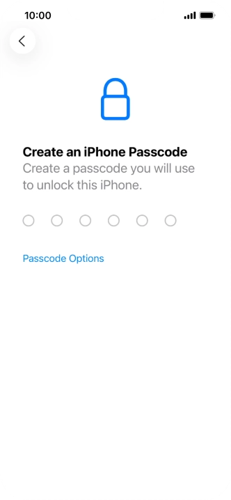 Press Passcode Options.
