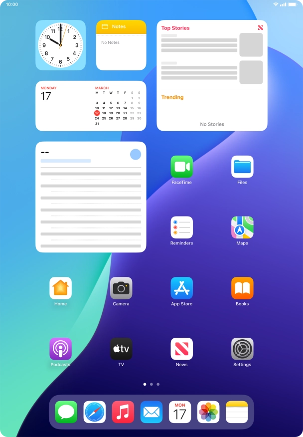 The Wi-Fi icon shows that your tablet is connected to a Wi-Fi network.