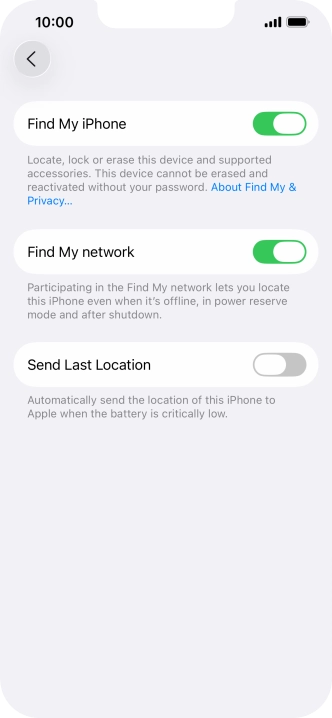Press the indicator next to 
