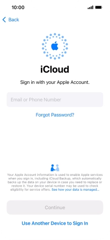 Press Email or Phone Number and key in the username for your Apple ID.