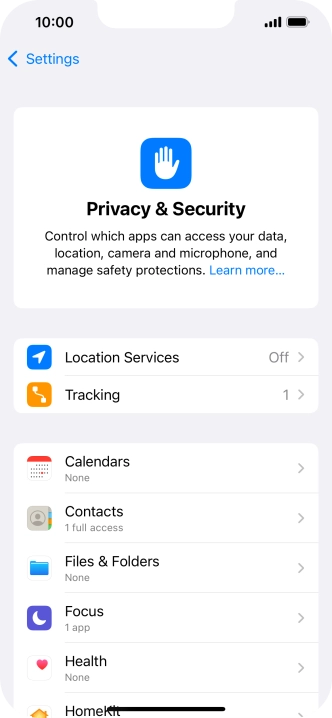 Press Location Services.