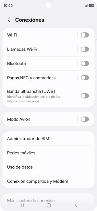 Pulsa Redes móviles.
