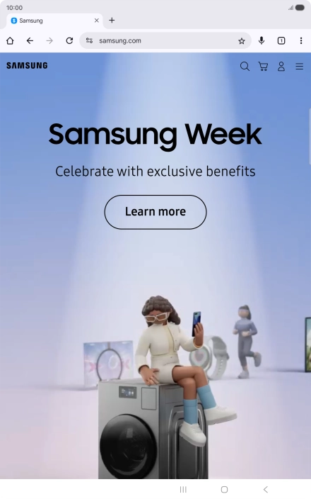 Press the menu icon.