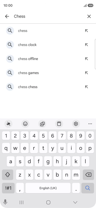 Key in the name or subject of the required app and press the search icon.