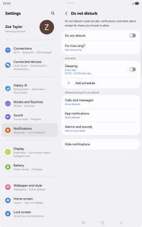 Press the indicator next to 